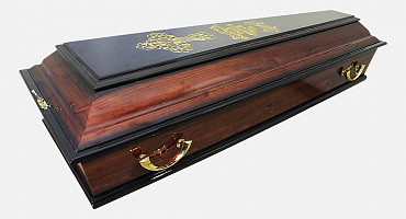 Гроб полированный "Стандарт резной четырехгранный"